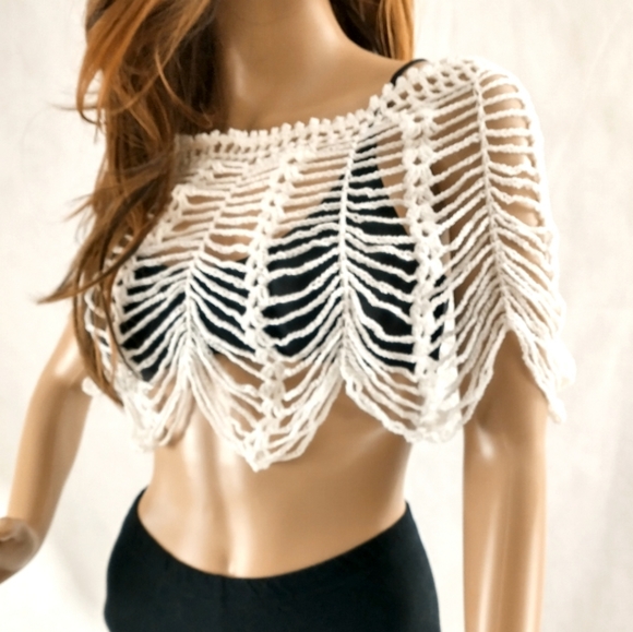 Accessories - ✔️Hand Crafted Lace Crochet Cape,Cover Up,Shrugs